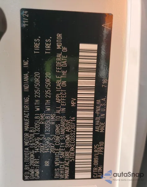 2025 Toyota Sienna Limited from USA, damaged, VIN 5TDERKEC0SS230714